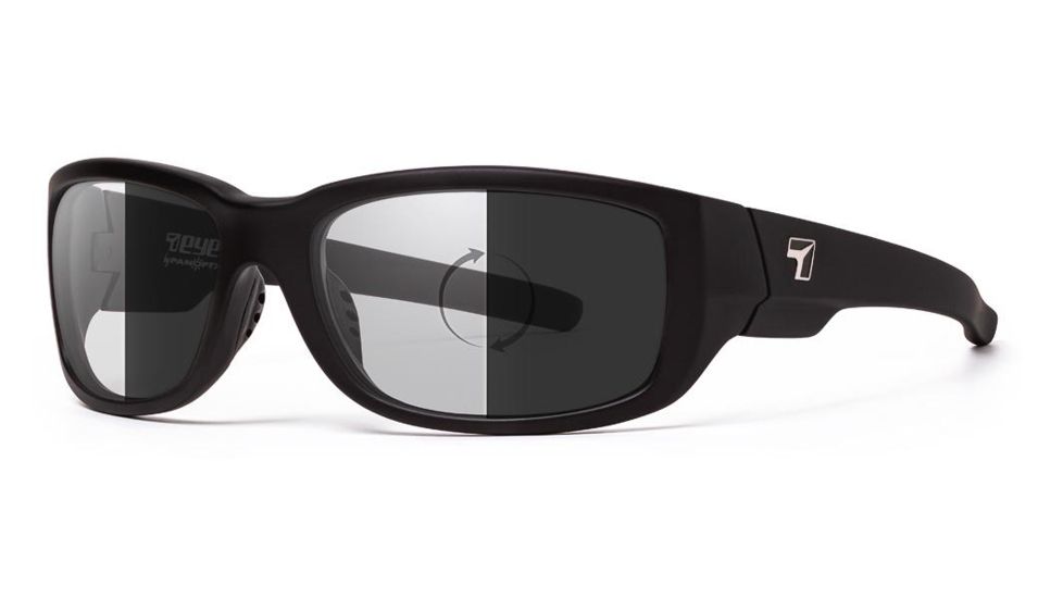 7 Eye Dillon Sunglasses, DARKshift Extra Dark Photochromic Lens, Matte Black Frame, S-L, 860116
