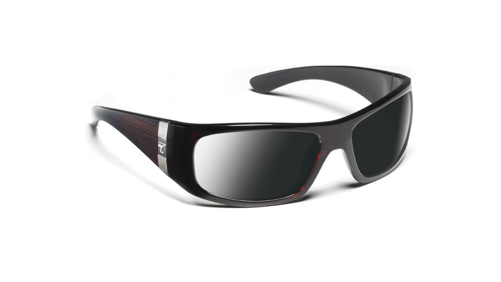 7 Eye Men's Shaka Sunglasses, DARKshift Extra Dark Photochromic Lens, Mahogany Frame, M-XL 785216