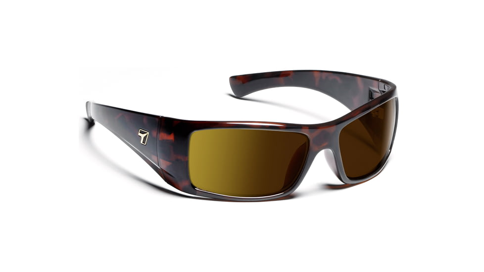 7 Eye Shaun Sunglasses, Dark Tortoise Frame, SharpView Polarized Copper PC Lens 810654