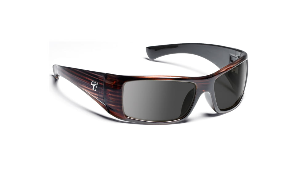 Shaun/ SharpView Gray, Mahogany Frame Male Sunglasses, S-M
