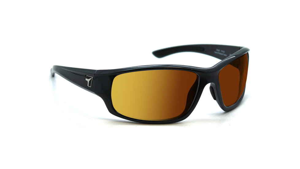 7 Eye Signature Series Rake Sunglasses,ColorAmp Copper Lens,Charcoal Frame,M-XL 910326