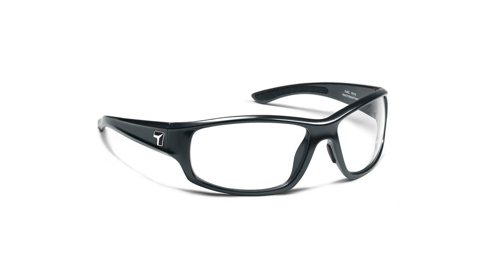 7 Eye Signature Series Rake Sunglasses,SharpView Clear Lens,Charcoal Frame,M-XL 910340