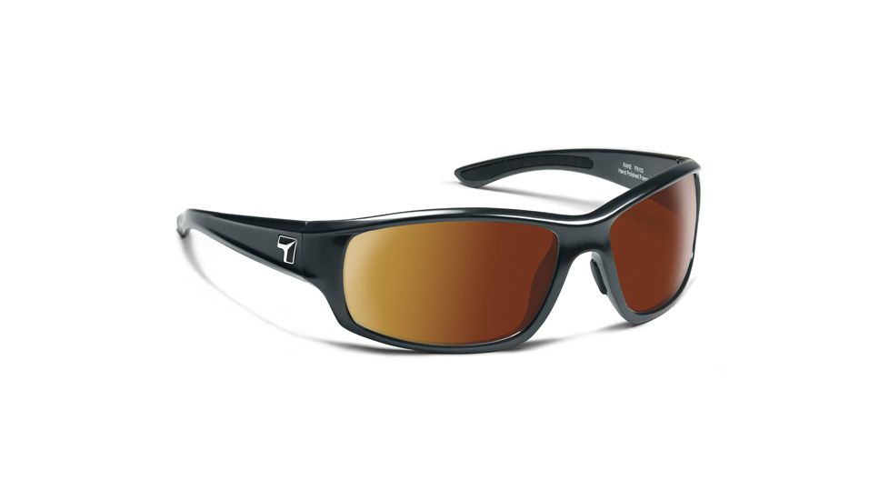 7 Eye Signature Series Rake Sunglasses,SharpView Copper Lens,Charcoal Frame,M-XL, 910342
