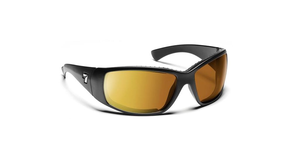 7 Eye Taku AirDam Sunglasses,Matte Black Frame,SharpView Polarized Copper Lens,M-XL 570154
