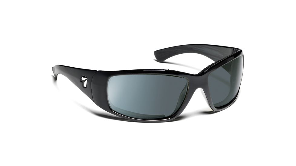 7 Eye Taku Full Wrap Sunglasses, Glossy Black Frame, 24 - 7 NXT Original Lens 570517