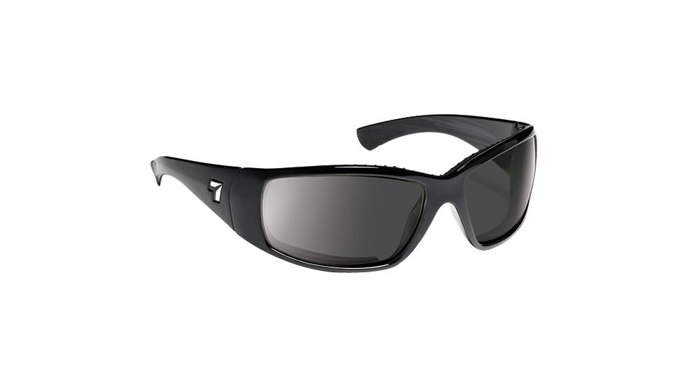7 Eye Taku Full Wrap Sunglasses Glossy Black Frame Sharpview Gray Lens 570541