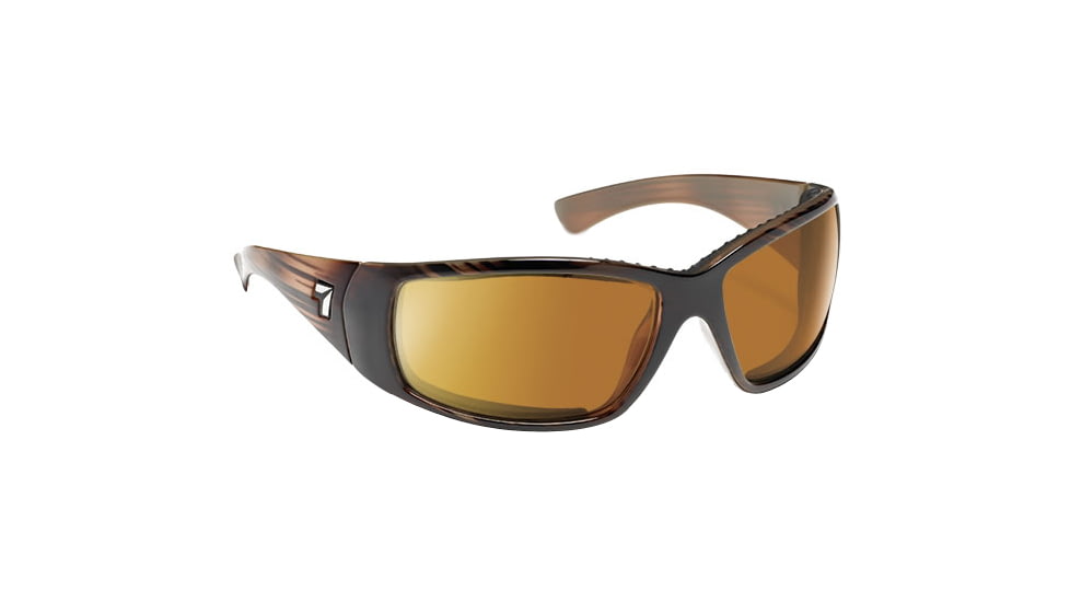 7 Eye Taku Full Wrap Sunglasses Horn Frame Sharp View Copper Lens 574342