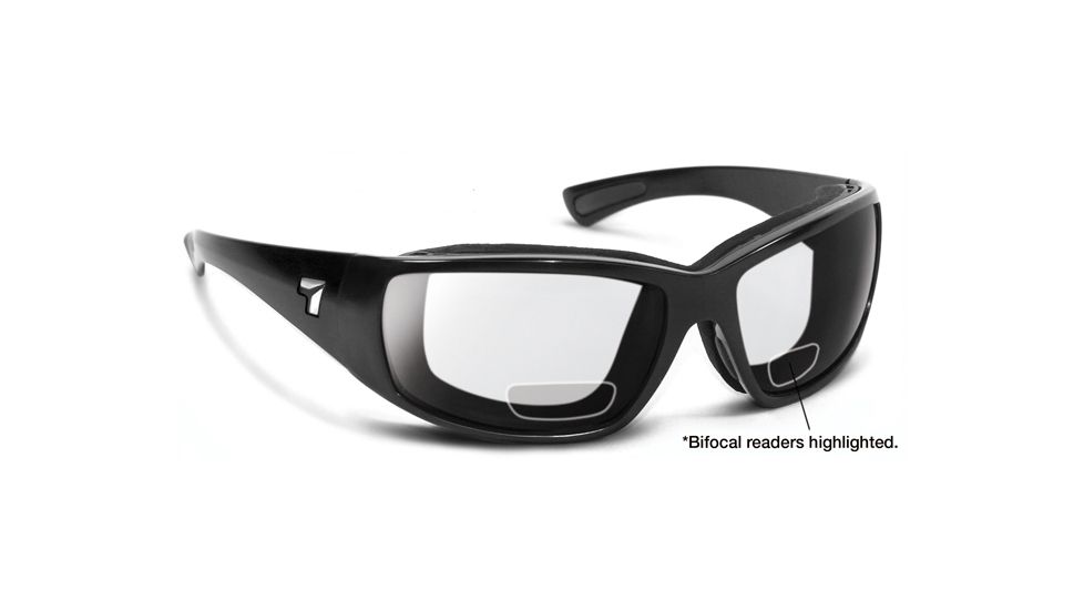 7 Eye Taku Plus/ SharpView Clear +2.00 Reader Sunglasses, Glossy Black Frame, S-L 270540D