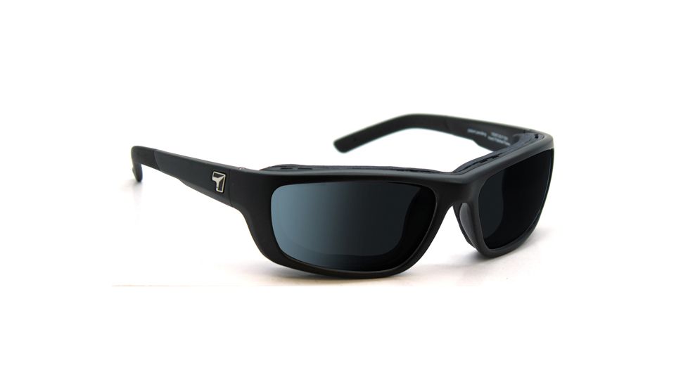 7 Eye Ventus AirShield Sunglasses,Matte Black Frame,SharpView Polarized Gray Lens,S-M 130153