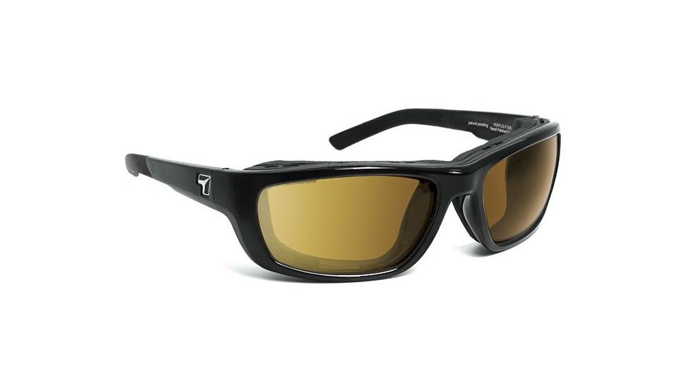 7 Eye Ventus AirShield Sunglasses,Glossy Black Frame,Photochromic Day Night Contrast Lens,S-M 130527