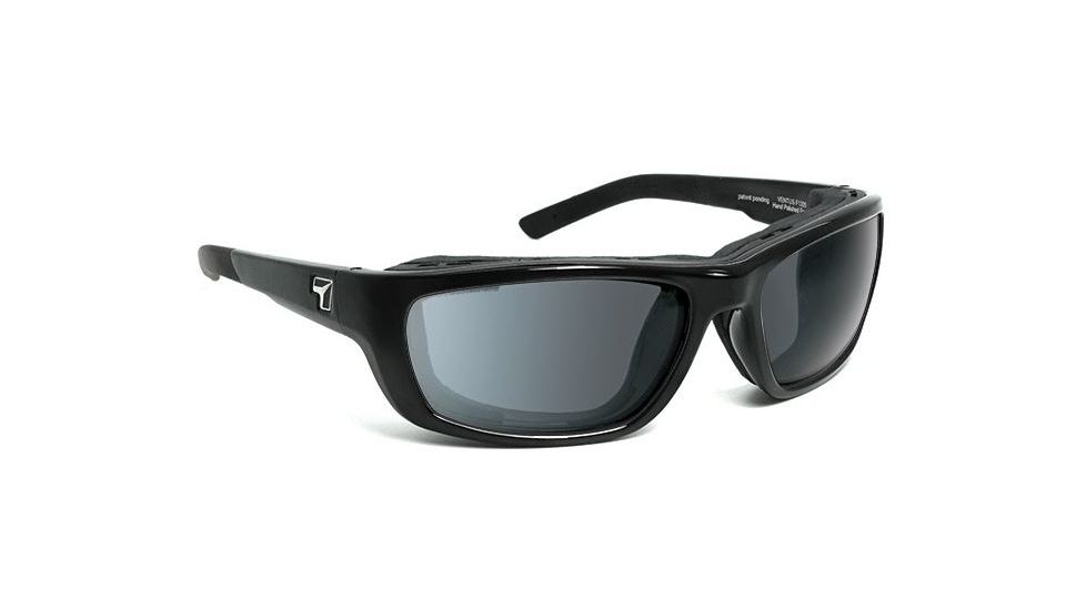 7 Eye Ventus AirShield Sunglasses,Glossy Black Frame,Photochromic Day Night Eclypse Lens,S-M 130517