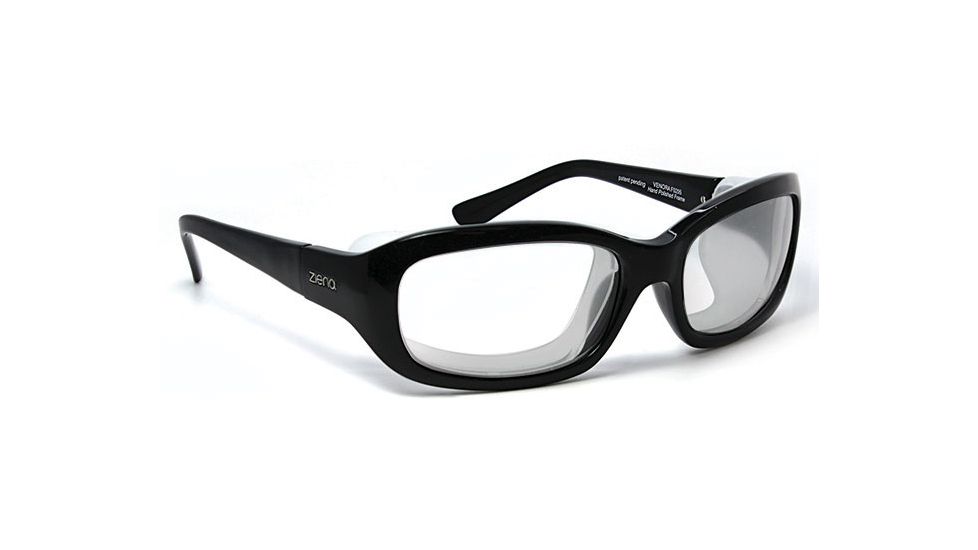 Verona/ Sharpview Clear, Glossy Black Frame Female Sunglasses, M-L