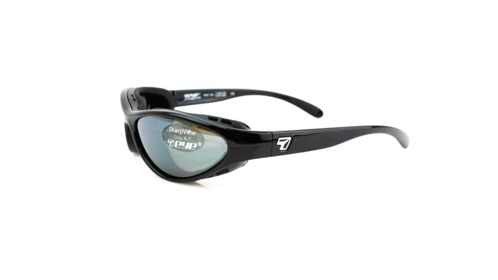 7 Eye Viento AirShield Sunglasses - Men's, Matte Black Frame,SharpView Polarized Gray Lens,S-M 150153