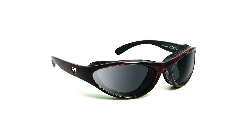 7 Eye Viento AirShield Sunglasses,Dark Tortoise Frame,SharpVIew Gray Lens,S-M 150641