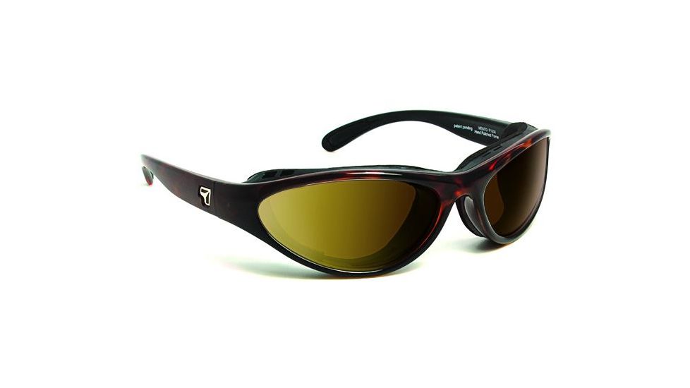 7 Eye Viento AirShield Sunglasses,Dark Tortoise Frame,SharpView Polarized Copper Lens,S-M 150654