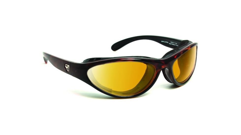 7 Eye Viento AirShield Sunglasses,Dark Tortoise Frame,SharpView Yellow Lens,S-M 150643