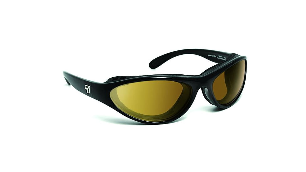 7 Eye Viento AirShield Sunglasses,Glossy Black Frame,Photochromic Day Night Contrast Lens,S-M 150527