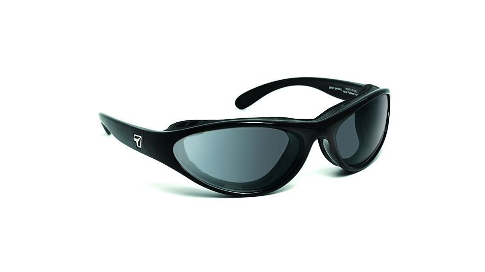 7 Eye Viento AirShield Sunglasses,Glossy Black Frame,Photochromic Day Night Eclypse Lens,S-M 150517
