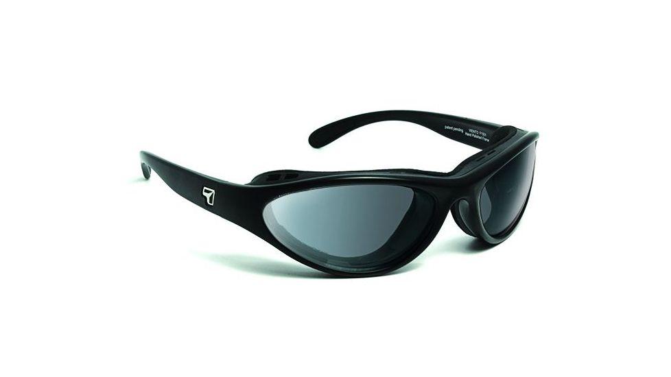 7 Eye Viento AirShield Sunglasses,Matte Black Frame,Photochromic Day Night Eclypse Lens,S-M 150117