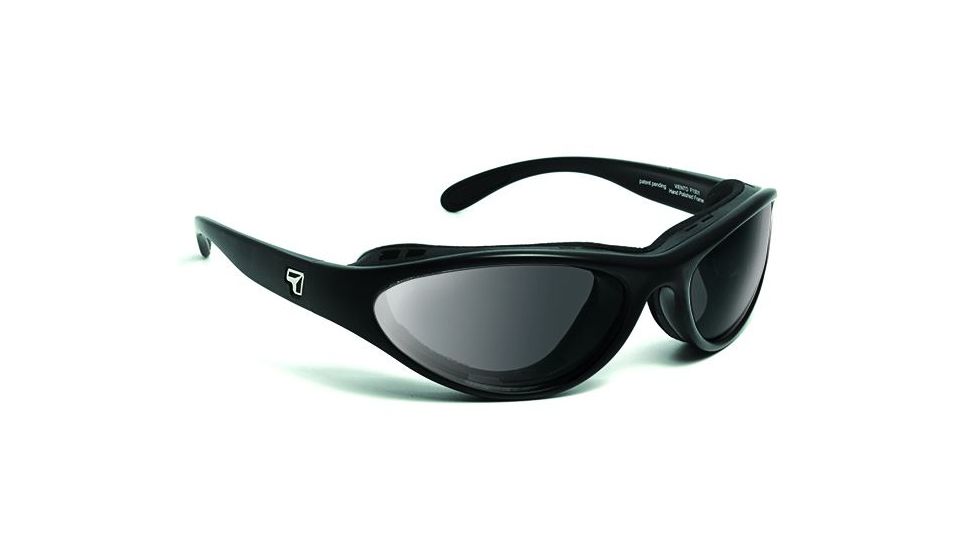 7 Eye Viento AirShield Sunglasses,Matte Black Frame,SharpVIew Gray Lens,S-M 150141