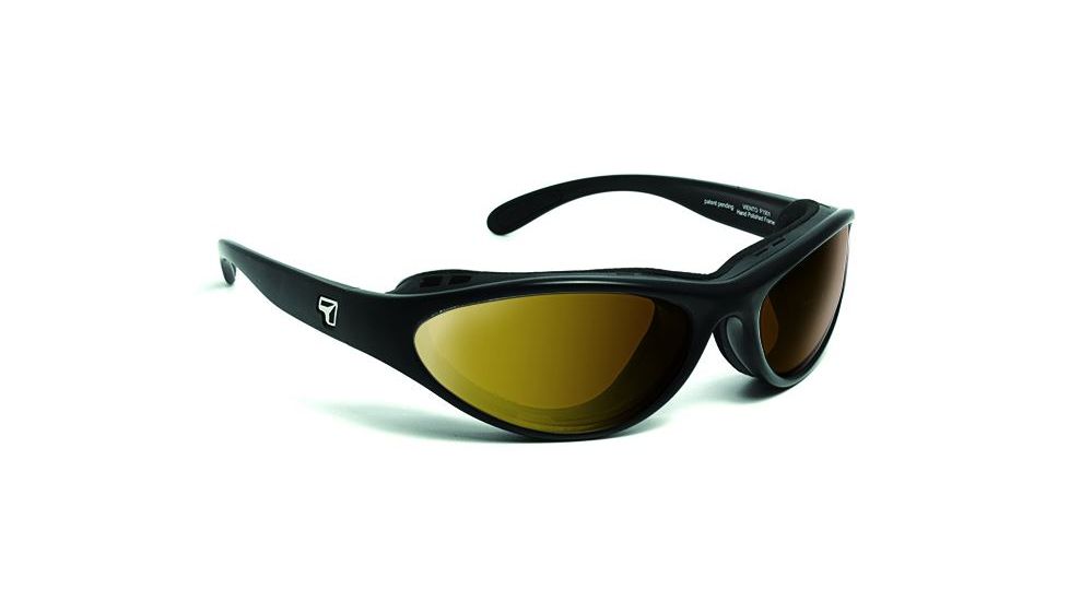 7 Eye Viento AirShield Sunglasses,Matte Black Frame,SharpView Polarized Copper Lens,S-M 150154
