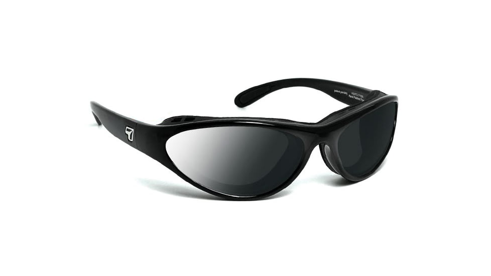 7 Eye Viento Sunglasses, DARKshift Extra Dark Photochromic Lens, Glossy Black Frame, S-M 150516