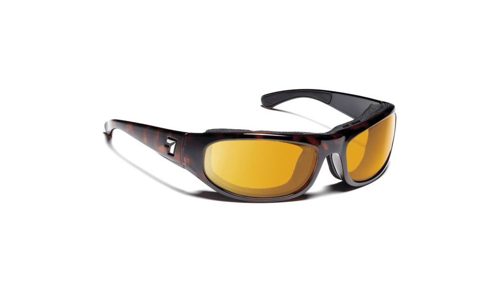 7 Eye Whirlwind AirShield Sunglasses,Dark Tortoise Frame,SharpView Yellow Lens,M-L 120643