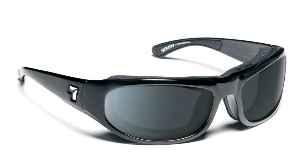 7 Eye Whirlwind Glossy Black Re-ACT NXT Polarized Gray HP Sunglasses 120556