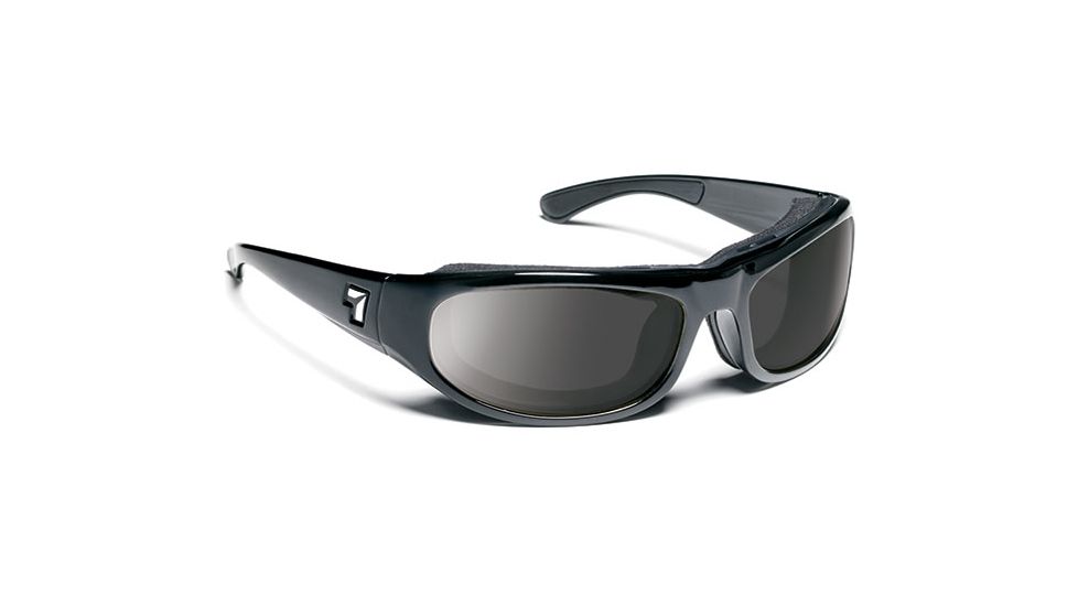 7 Eye Whirlwind- SharpView Polarized Copper Sunglasses, Glossy Black, S-M 120554