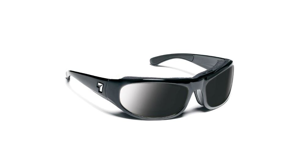 7 Eye Whirlwind Sunglasses, DARKshift Extra Dark Photochromic Lens, Glossy Black Frame, S-M 120516