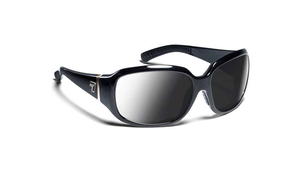 7 Eye Women's Mistral Sunglasses, DARKshift Extra Dark Photochromic Lens, Glossy Black Frame, S-L 580516