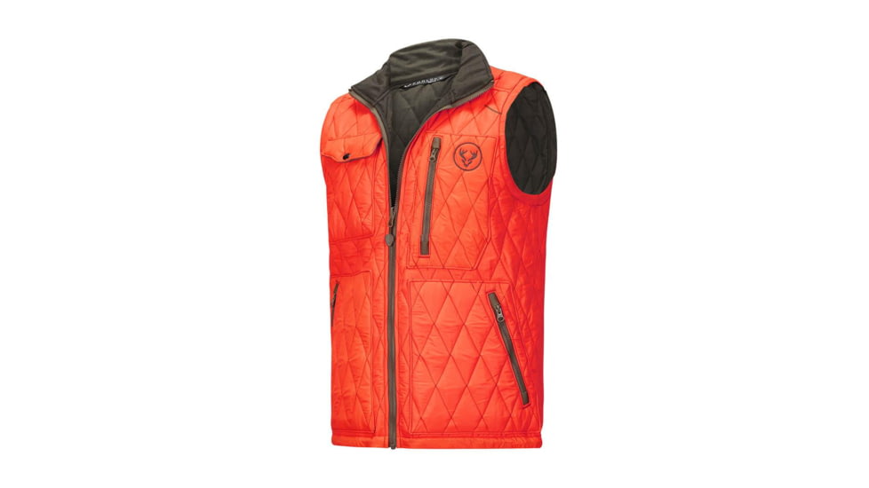 Forloh Mens Reversible Hi-Loft Merino Wool Vest 5F03738A, Dark Moss Wool / Blaze Orange, 3XL, 11741-BODM-3XL