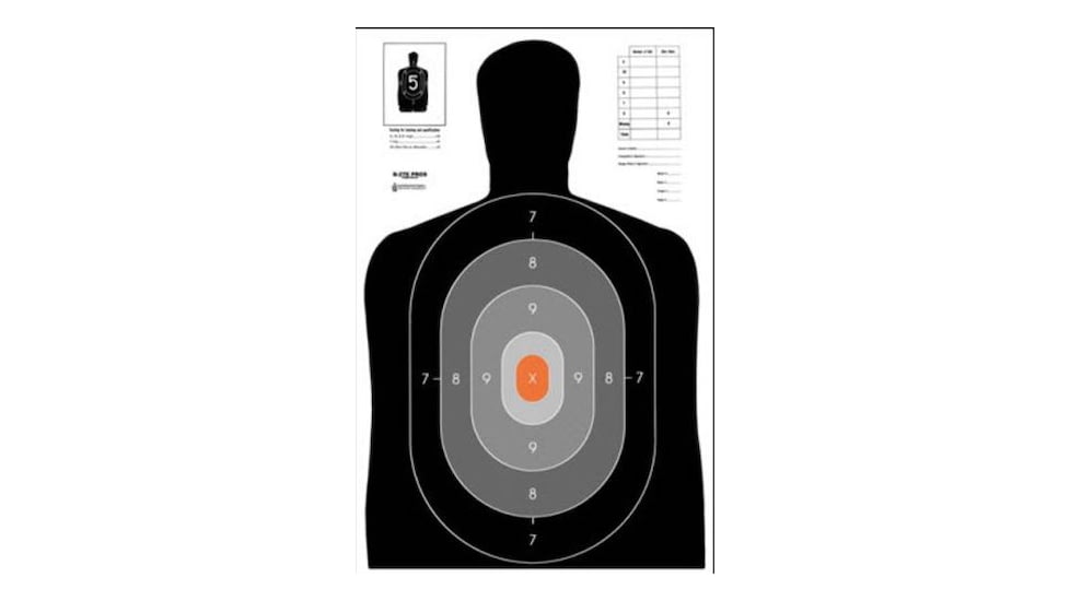A silhouette paper target. 