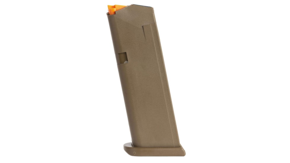 Glock Handgun Magazine G19 FDE Floor Plate FDE - Orange Follower 15/rd Bulk D27FE10C, GL47356