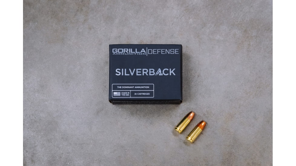 Gorilla Ammunition Gorilla Silverback 9mm Luger 115 Grain Self Defense Brass Case Pistol Ammo, 20 Rounds, Copper, 20 Rounds, gpf-249