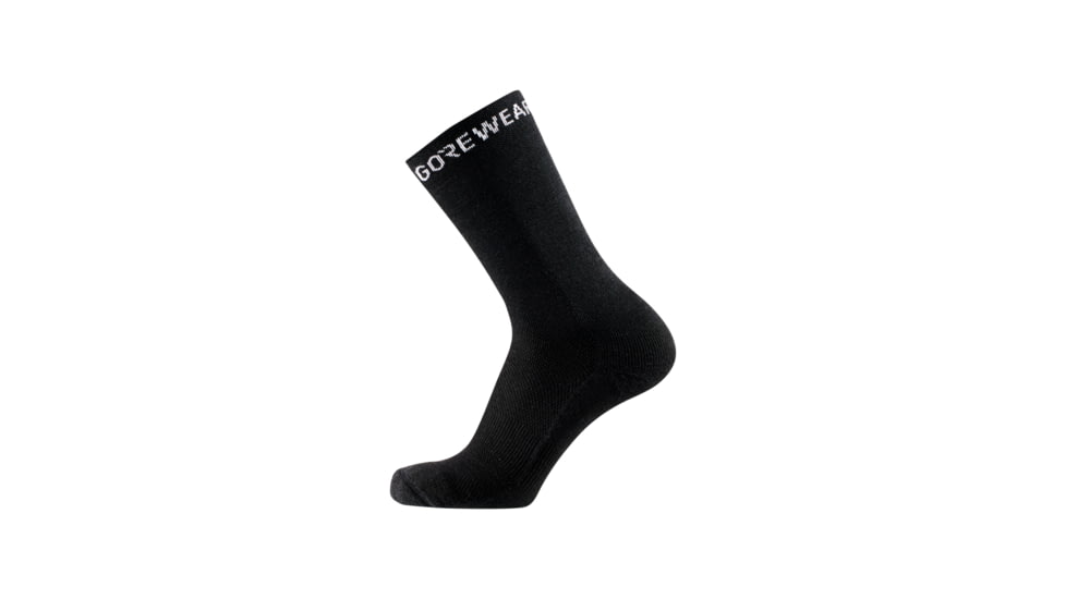 GOREWEAR Essential Thermo Socks in Black XXL 13-14.5 Slim fit Moisture Wicking A396436C, 101002-9900-XXL