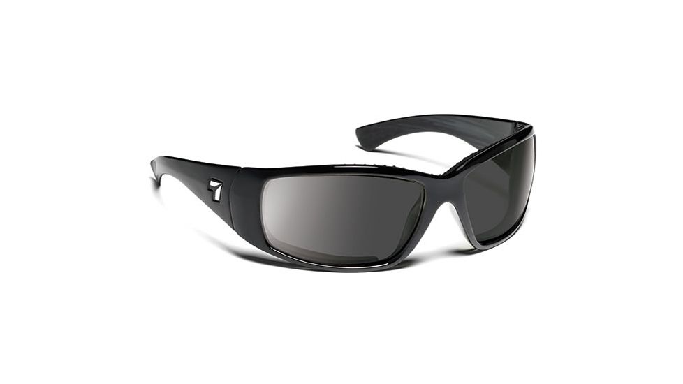 7 Eye 7eye Air Dam Sunglasses Taku, Sharp View Clear Lens, Glossy Black Frame, S-L , Men 570540