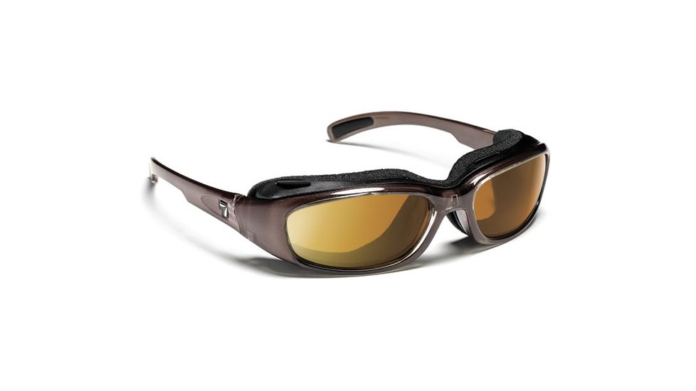7 Eye 7eye Air Shield Sunglasses Churada, SharpView Gray Polarized PC Lens, Brown Crystal Frame, M-L , Men 164453
