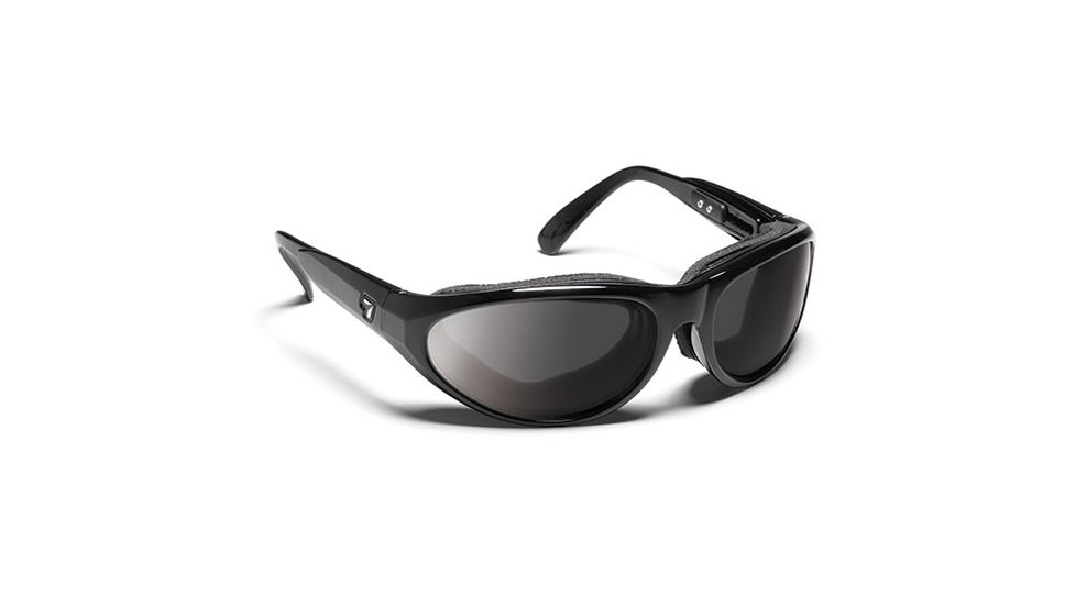 7 Eye 7eye Air Shield Sunglasses Diablo, Sharp View Clear PC Lens, Glossy Black Frame, L-XL , Men 170540