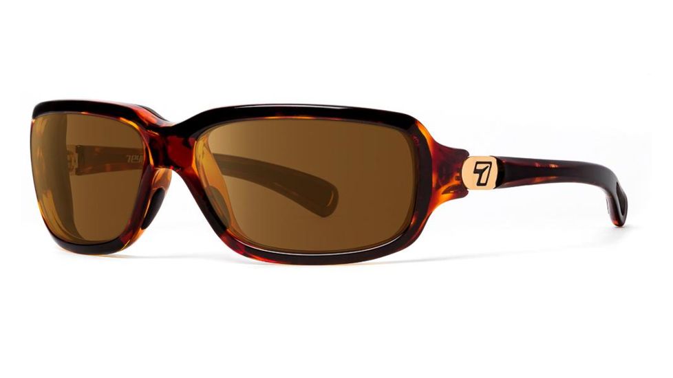 7Eye by Panoptix Air Dam Sunglasses Marin, Black Tortoise Frame, SharpView Polarized Copper Lens, M-L 435554