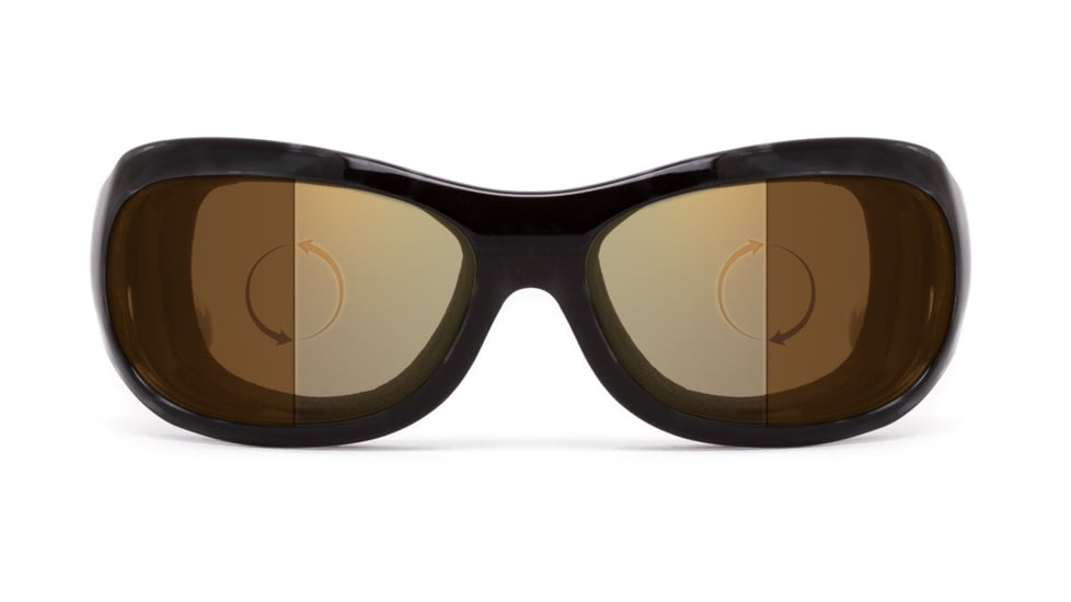 7Eye by Panoptix Womens AirShield Sedona Sunglasses, RX Ready, Black Pearl Frame, Photochromic Day/Night Contrast Lens, M-L 325027