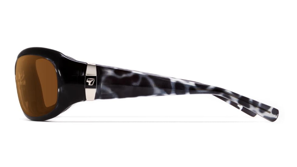 7Eye by Panoptix Womens AirShield Sedona Sunglasses, RX Ready, Black Pearl Frame, SharpView Copper Lens, M-L 325042