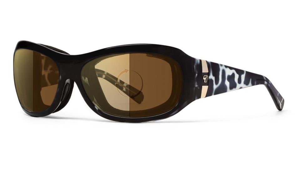 7Eye by Panoptix Womens AirShield Sedona Sunglasses, RX Ready, Black Pearl Frame, Photochromic Day/Night Contrast Lens, M-L 325027