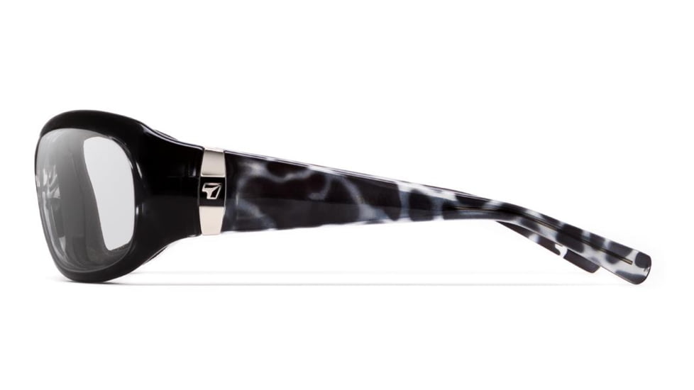 7Eye by Panoptix Womens AirShield Sedona Sunglasses, RX Ready, Black Pearl Frame, SharpView Clear Lens, M-L 325040