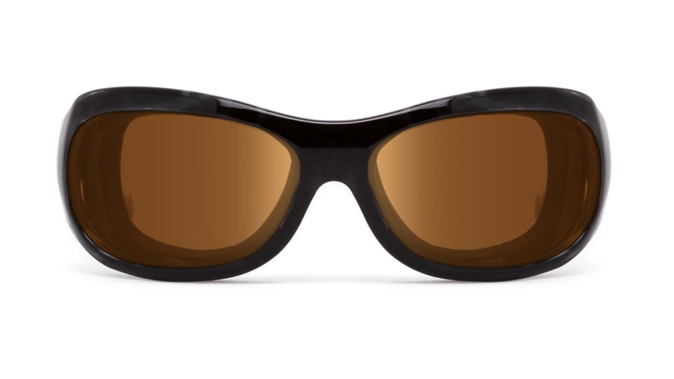 7Eye by Panoptix Womens AirShield Sedona Sunglasses, RX Ready, Black Pearl Frame, SharpView Copper Lens, M-L 325042