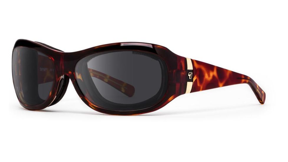 7Eye by Panoptix Womens AirShield Sedona Sunglasses, RX Ready, Light Tortoise Frame, SharpView Polarized Gray Lens, M-L 326053