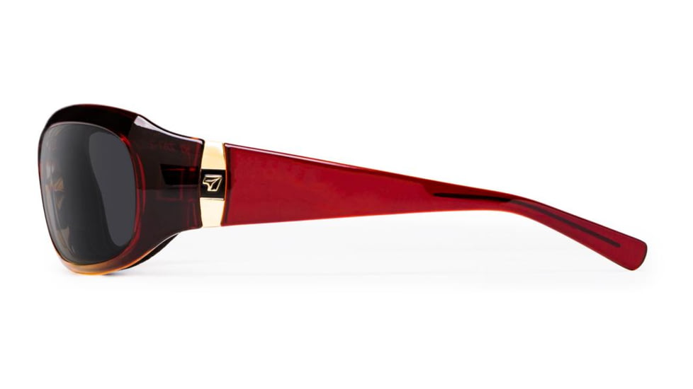 7Eye by Panoptix Womens AirShield Sedona Sunglasses, RX Ready, Ruby Fade Frame, SharpView Polarized Gray Lens, M-L 326453