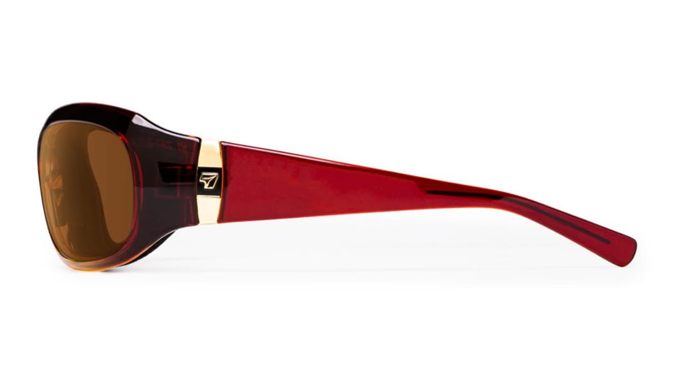 7Eye by Panoptix Womens AirShield Sedona Sunglasses, RX Ready, Ruby Fade Frame, SharpView Copper Lens, M-L 326442