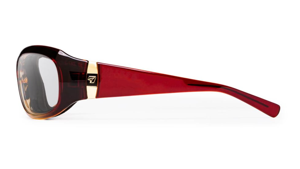7Eye by Panoptix Womens AirShield Sedona Sunglasses, RX Ready, Ruby Fade Frame, SharpView Clear Lens, M-L 326440