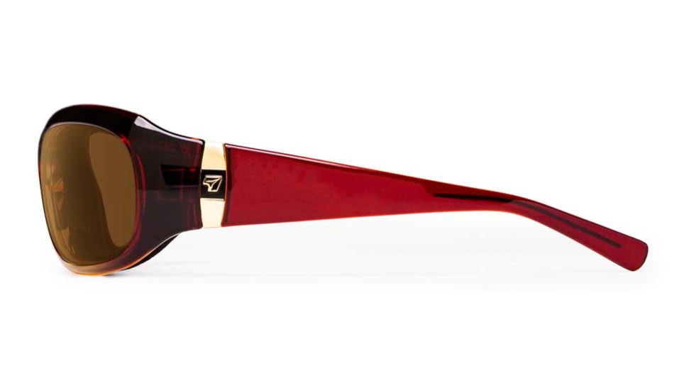 7Eye by Panoptix Womens AirShield Sedona Sunglasses, RX Ready, Ruby Fade Frame, SharpView Polarized Copper Lens, M-L 326454